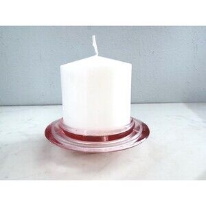 Vintage Pink Depression Glass Candle Holder, Standard Taper or Pillar Candle